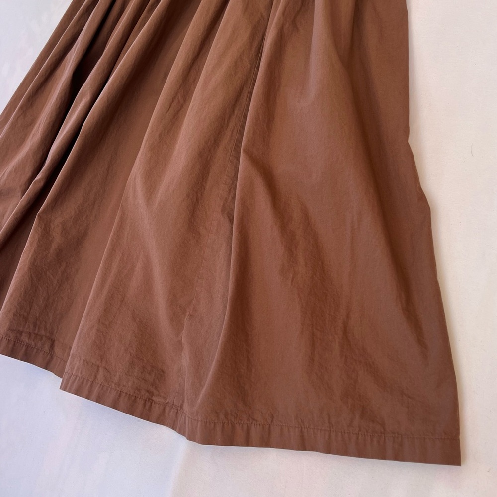 Anthropologie Brown Strapless Mini Dress Large Cotton‎ Boho Indie Quiet Luxury - Picture 5 of 11